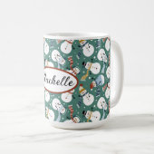 Personalisierte Weihnachtsschneemänner Kaffeetasse (VorderseiteRechts)