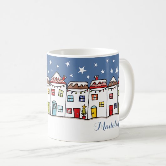 Personalisierte Weihnachtsschneeszene Tasse Gesche (VorderseiteRechts)