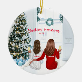 Personalisierte Weihnachtsschwestern Besties Holid Keramik Ornament