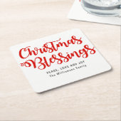 Personalisierte Weihnachtssegmente Rot und Weiß Rechteckiger Pappuntersetzer (angewinkelt)