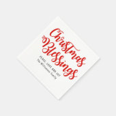 Personalisierte Weihnachtssegmente Rot und Weiß Serviette (Ecke)