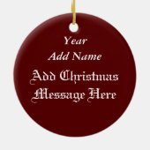 Personalisierte Weihnachtssnowman-Liebe-Verzierung Keramikornament (Hinten)