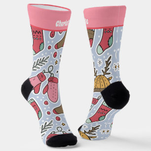 Personalisierte Weihnachtssocke und Mittenmuster Socken