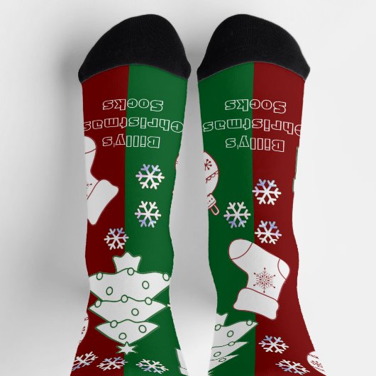 Personalisierte Weihnachtssocken - Halbfinale Grün Socken (Oben)