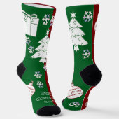 Personalisierte Weihnachtssocken - Halbfinale Grün Socken (Gewinkelt)