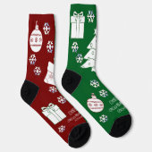 Personalisierte Weihnachtssocken - Halbfinale Grün Socken (Rechts)
