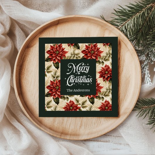 Personalisierte Weihnachtsstern-Tischdecken im Cot Serviette