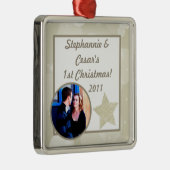 Personalisierte Weihnachtssterne Silbernes Ornament (Rechts)