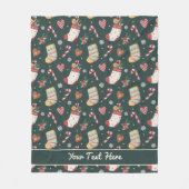 Personalisierte Weihnachtsstrumpf Fleecedecke (Vorderseite)