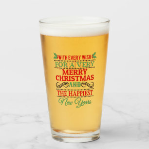 Personalisierte Weihnachtstypografie in Rot und Gr Glas
