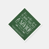 Personalisierte Weihnachtsverse Typografie Green Serviette (Ecke)