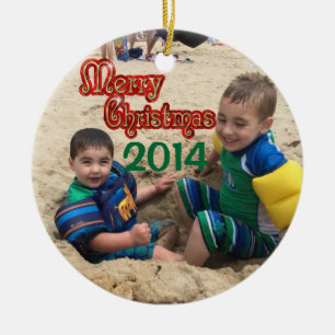 Personalisierte Weihnachtsverzierung 2014 Keramikornament