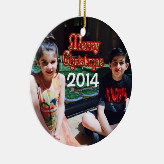 Personalisierte Weihnachtsverzierung 2014 Keramikornament (Rechts)