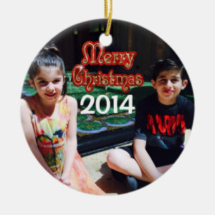 Personalisierte Weihnachtsverzierung 2014 Keramikornament