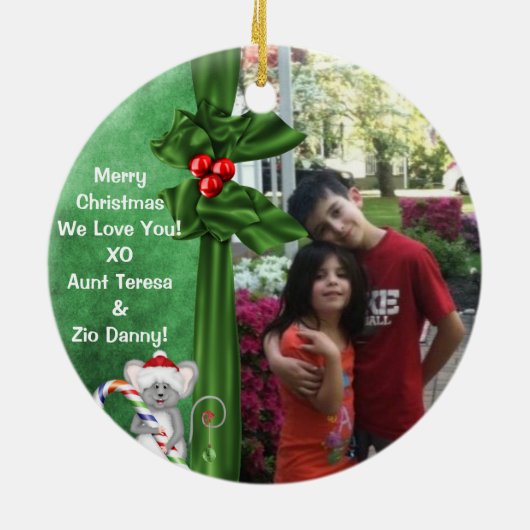 Personalisierte Weihnachtsverzierung 2014 Keramikornament (Hinten)