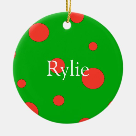 Personalisierte Weihnachtsverzierungen Keramik Ornament (Vorne)