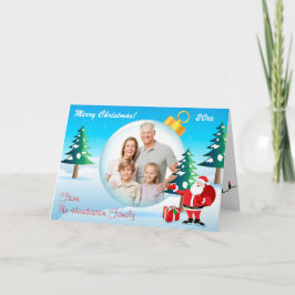 Personalisierte Weihnachtsverzierungs-Foto-Karte Feiertagskarte