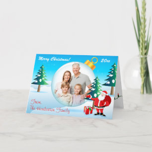 Personalisierte Weihnachtsverzierungs-Foto-Karte Feiertagskarte