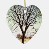 Personalisierte Weihnachtsverzierungs-Schnee-Szene Keramik Ornament (Rechts)