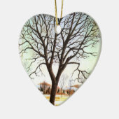 Personalisierte Weihnachtsverzierungs-Schnee-Szene Keramik Ornament (Links)