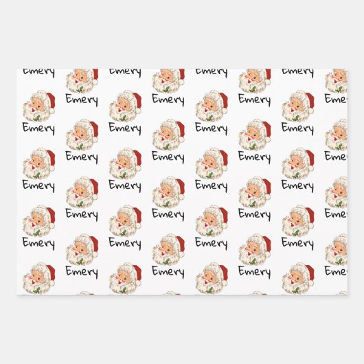 Personalisierte Weihnachtswappenpapierblätter Geschenkpapier Set (Vorderseite)