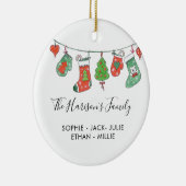 Personalisierte Weihnachtswasserfarben-Strümpfe Keramik Ornament (Rechts)