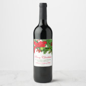 Personalisierte Weihnachtsweinetiketten | Rot grün Weinetikett (Vorderseite)