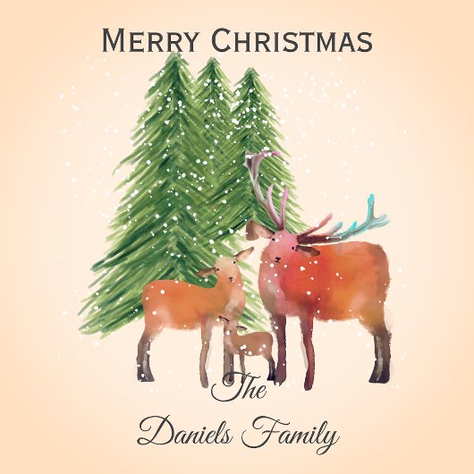 Personalisierte Weihnachtswildfamilie Geschenkpapier