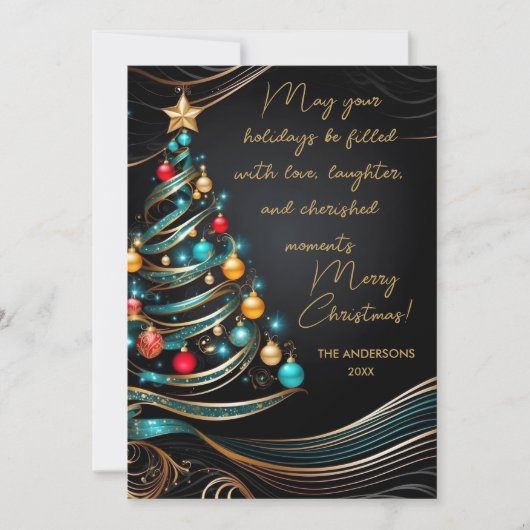 personalisierte Weihnachtswünsche Feiertagskarte (Vorderseite)