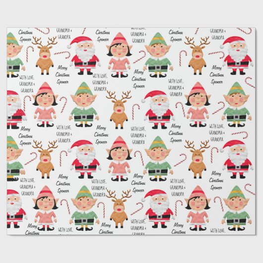 Personalisierte Weihnachtszeichen Geschenkpapier (Flach)