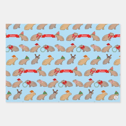 Personalisierte Weihnachtszeit Capybara Niedliche Geschenkpapier Set (Vorderseite 3)