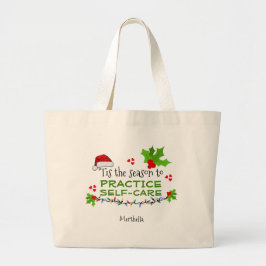 Personalisierte WEIHNACHTSZEIT FÜR SELBSTPFLEGE Jumbo Stoffbeutel
