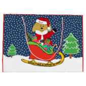 Personalisierte Weihnachtszeit Golden Doodle Große Geschenktüte (Rückseite)