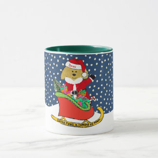 Personalisierte Weihnachtszeit Golden Doodle Tasse