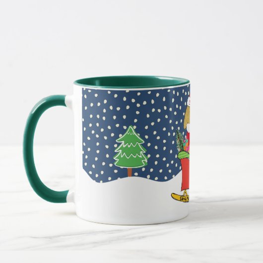 Personalisierte Weihnachtszeit Golden Doodle Tasse (Links)