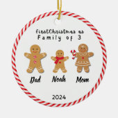 Personalisierte Weihnachtszeit mit 3 Individuellen Keramik Ornament (Vorne)