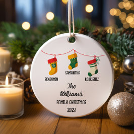 Personalisierte Weihnachtszeit mit 3 individuellen Keramik Ornament