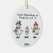 Personalisierte Weihnachtszeit mit 3 individuellen Keramik Ornament (Rechts)