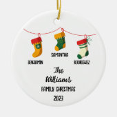 Personalisierte Weihnachtszeit mit 3 individuellen Keramik Ornament (Vorne)