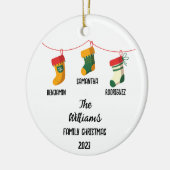 Personalisierte Weihnachtszeit mit 3 individuellen Keramik Ornament (Links)