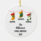 Personalisierte Weihnachtszeit mit 3 individuellen Keramik Ornament (Hinten)