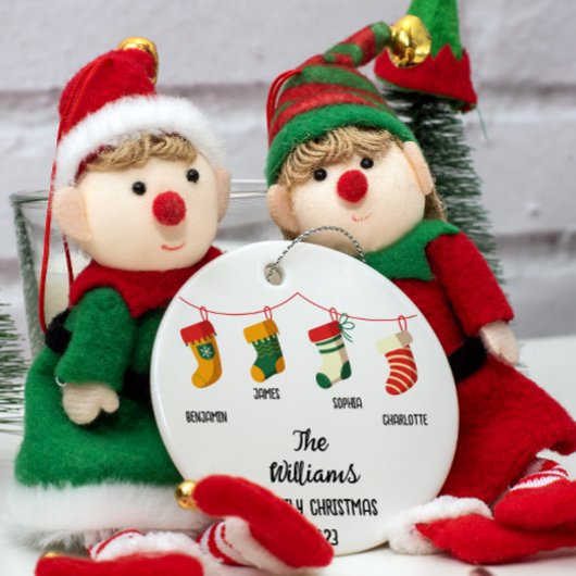 Personalisierte Weihnachtszeit mit 4 individuellen Keramik Ornament