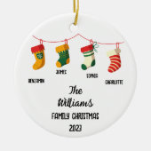 Personalisierte Weihnachtszeit mit 4 individuellen Keramik Ornament (Vorne)