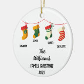 Personalisierte Weihnachtszeit mit 4 individuellen Keramik Ornament (Links)