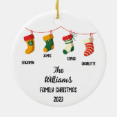 Personalisierte Weihnachtszeit mit 4 individuellen Keramik Ornament (Hinten)