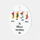 Personalisierte Weihnachtszeit mit 4 individuellen Ornament Aus Metall (Vorderseite links)