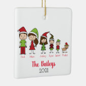 Personalisierte Weihnachtszeit mit Hund Keramikornament (Rechts)