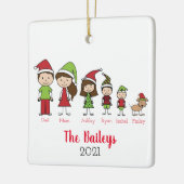 Personalisierte Weihnachtszeit mit Hund Keramikornament (Links)