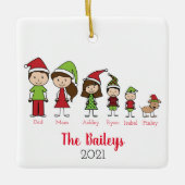 Personalisierte Weihnachtszeit mit Hund Keramikornament (Vorderseite)