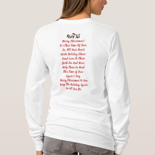 Personalisierte Weihnachtszeit Pandas Langschläfch Sweatshirt (Rückseite)